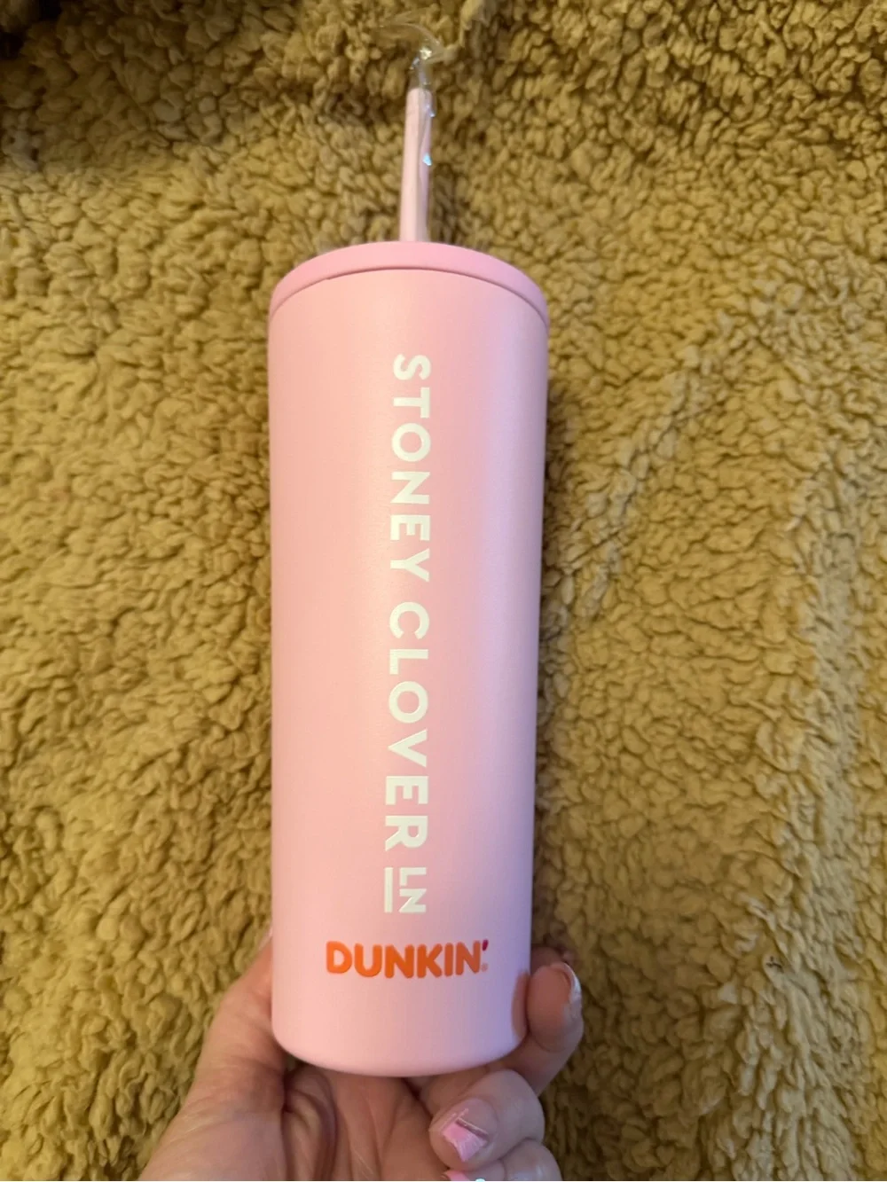 Dunkin' Pink Insulated Tumbler with Straw - Pink